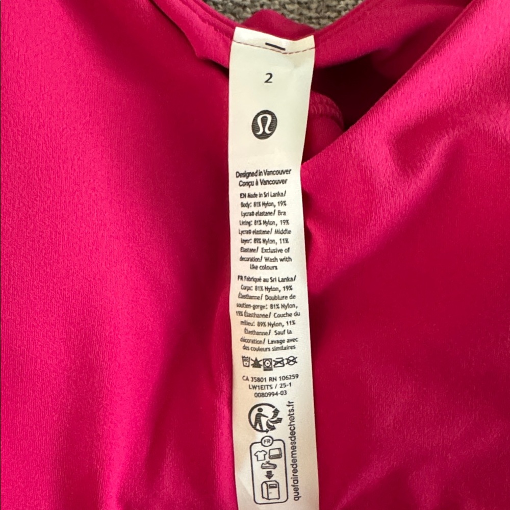 NWT. Lululemon Magenta Pink Align Tank Size 2 - Picture 4 of 8
